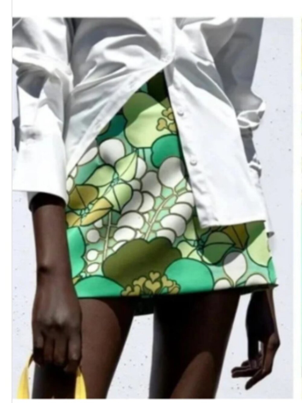 Zara Floral Mini Skirt NWT in Green XS